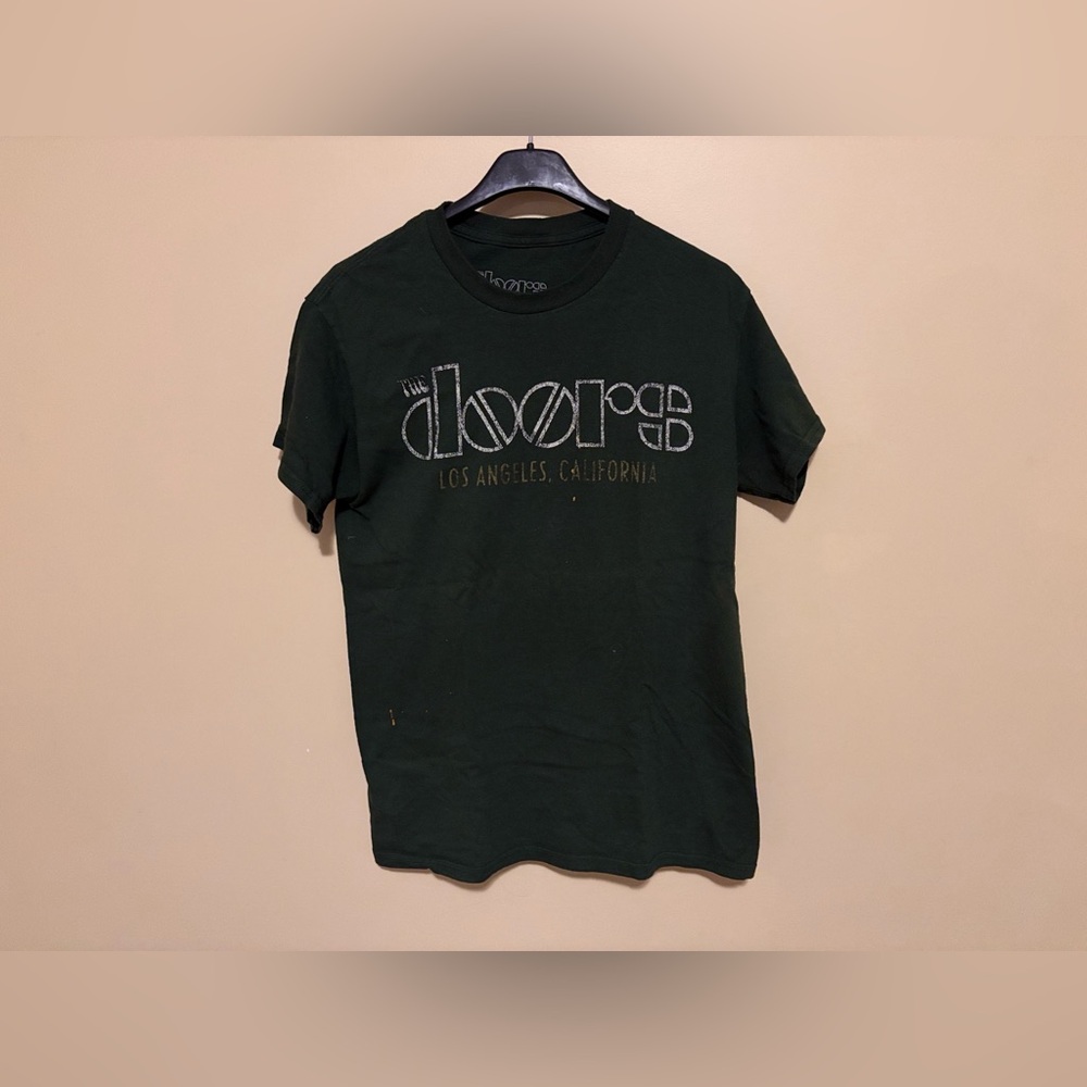 Green Short Sleeve “the doors” Official Tee / T Shirt with Classic Band Logo